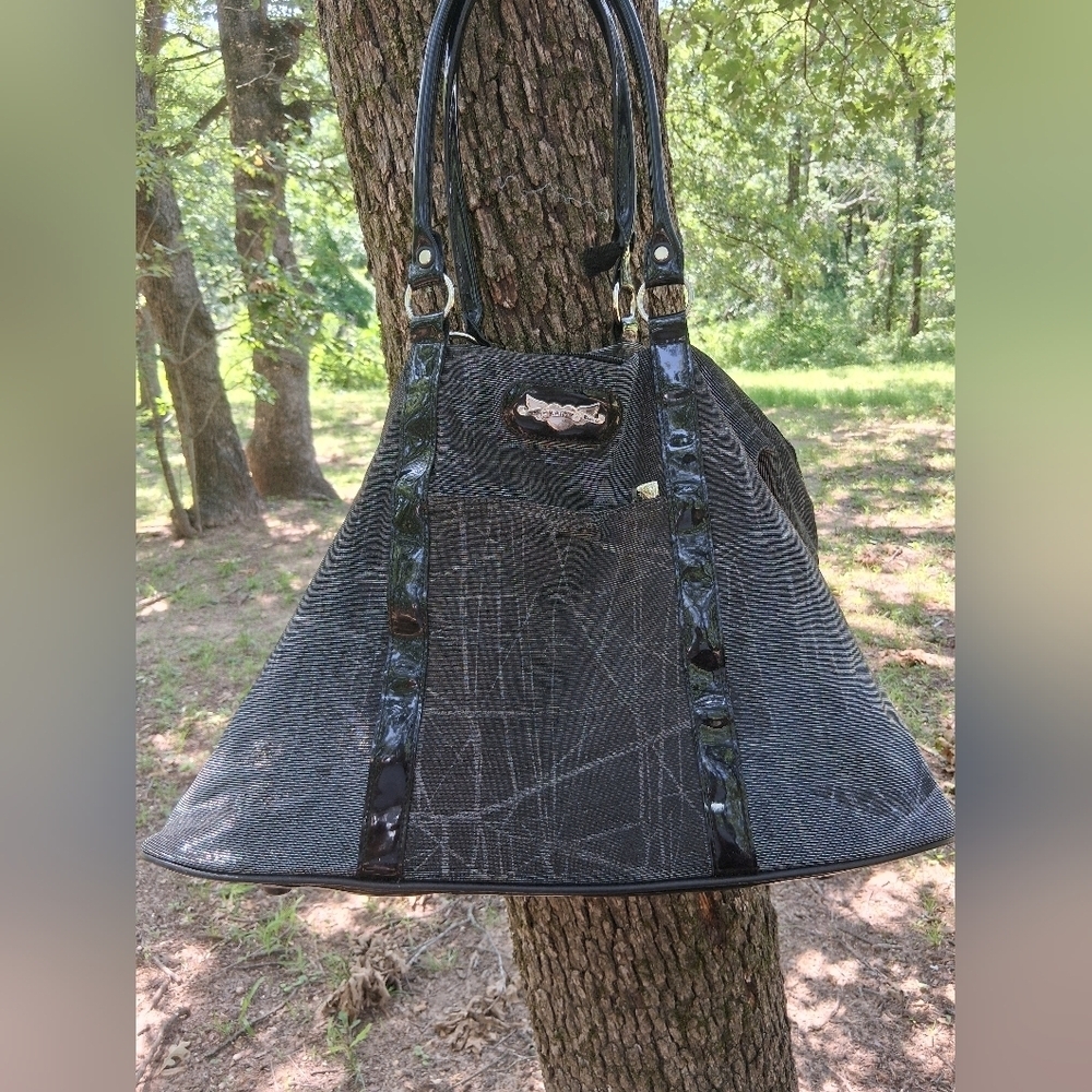 Kathy Van Zeeland Black and Gray Tote
